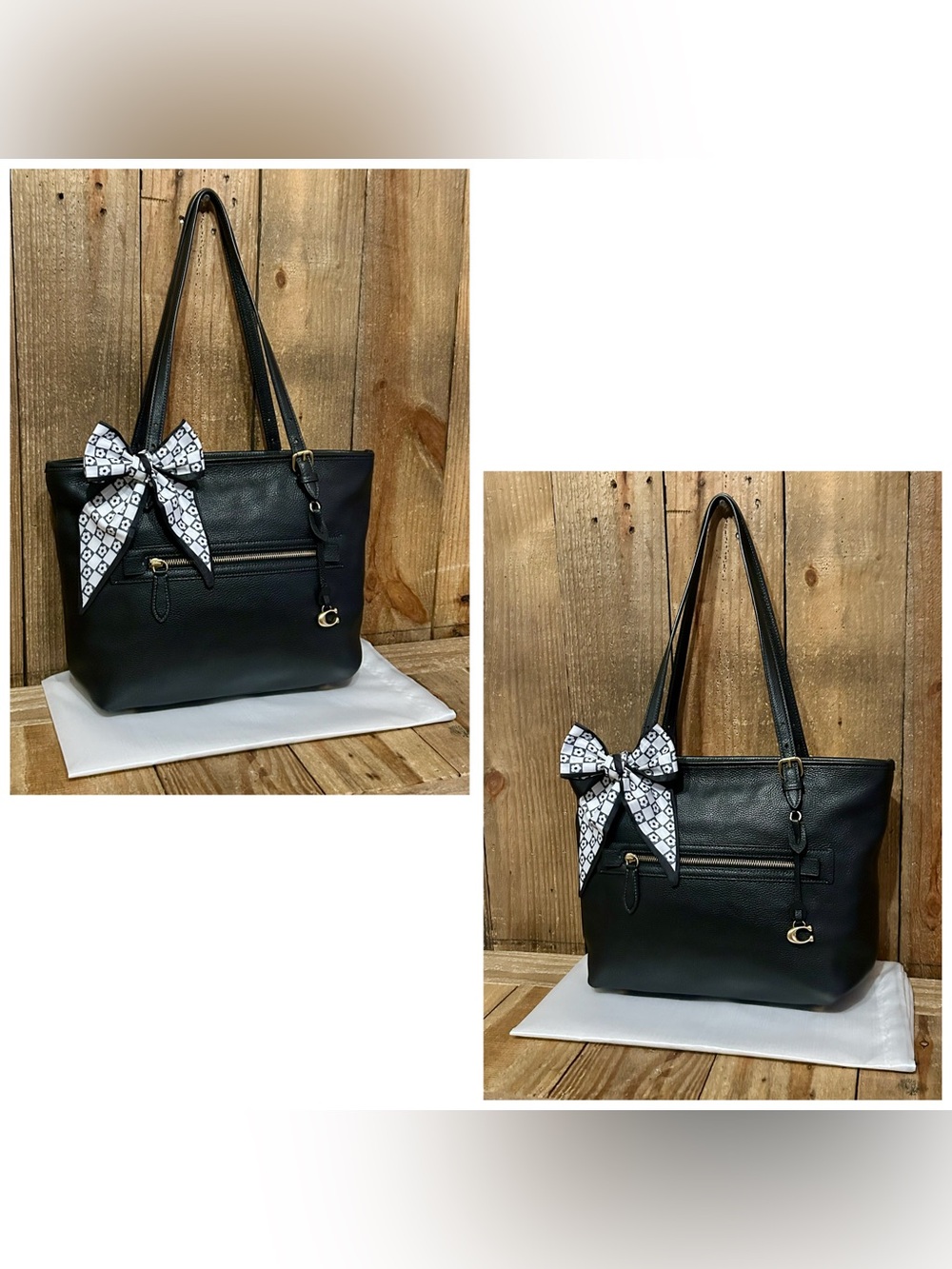 Coach. 5 Piece Set: Taylor Tote & Free Wristlet, Sunglasses, Scarf & Dust Bag. - Picture 5 of 16